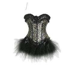 leopard corset & black pettiskirt M2693