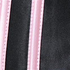 Fashion Black Satin Strapless Striped Overbust Corset M3083