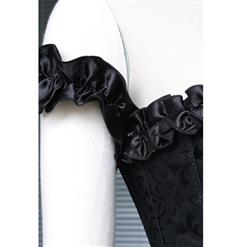 Black Tie-Strap embroidered Corset M4269
