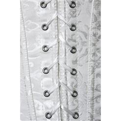White Tie-Strap embroidered Corset M4270