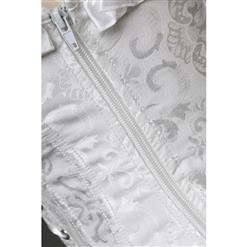 White Tie-Strap embroidered Corset M4270