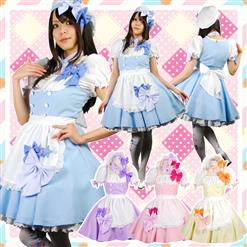Sexy Lolita Maid Costume, Japonese Maid Costume, Blue and White Maid Costume, #M8707