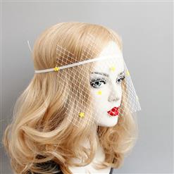 Sexy Charming White Fishnet Star Party Face Mask MS17325