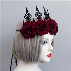 Elegant Charming Red Flower Crown Headband Wedding Headwear MS17547