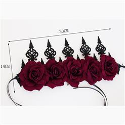 Elegant Charming Red Flower Crown Headband Wedding Headwear MS17547
