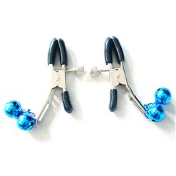 Blue Nipple clamps with cowbell MS7161