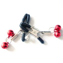 Red Nipple clamps with cowbell MS7162