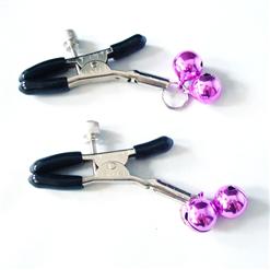 Pink Nipple clamps with cowbell MS7164