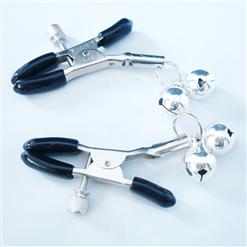 Silver Nipple clamps with cowbell MS7166