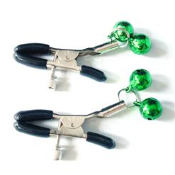 Green Nipple clamps with cowbell MS7167