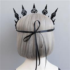 Elegant Charming Black Flower Crown Headband Wedding Headwear MS17546