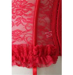 Sexy Red Halter Neck Lace Bustier Corset N10009