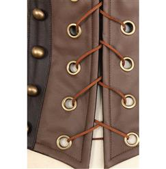 Fashion Brown Leather Lace-Up Underbust Corset N10018