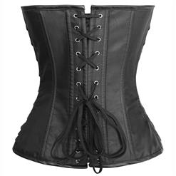 Steampunk Black Artificial Leather Weave Plastic Bone Overbust Corset With a Little Defect N10070