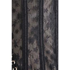 Courtlike Black Lace Trim Zipper Corset N10088