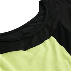 Fashion Yellow and Black Sleeveless See-Through Bodycon Dress N10118