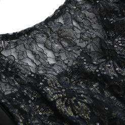 Sexy Charming Black Lace Sequins Mini Dress N10175