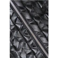 Punk Fashion Black Steel Bone Artificial Leather Weave Underbust Corset N10208