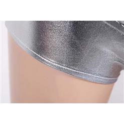 Sexy Bright Silver Hollow Out Catsuit N10211