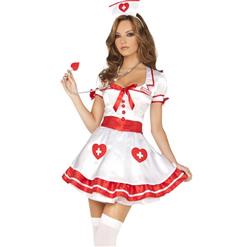 Pin Up Nurse Women's Costume, Nurse Adult Costume, Sexy Nurse Uniform, Halloween Costume, #N10275