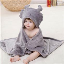 Cute Grey Flannel Scorpio Baby Hoodie Blanket N10376