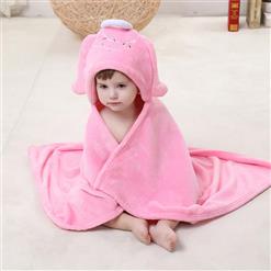 Cute Pink Flannel Virgo Baby Hoodie Blanket N10381