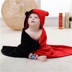 Cute Black and Red Flannel Gemini Baby Hoodie Blanket N10382