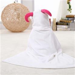Cute White Flannel Aries Baby Hoodie Blanket N10383