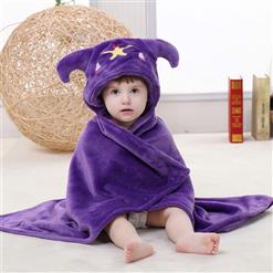 Cute Purple Flannel Libra Baby Hoodie Blanket N10384