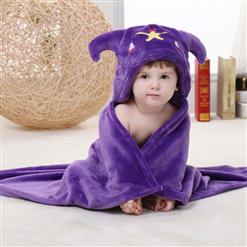 Cute Purple Flannel Libra Baby Hoodie Blanket N10384
