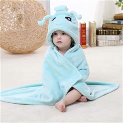 Cute Light-Blue Flannel Aquarius Baby Hoodie Blanket N10385