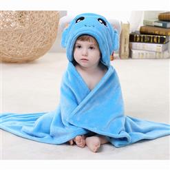Cute Blue Flannel Capricorn Baby Hoodie Blanket N10387
