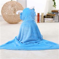 Cute Blue Flannel Capricorn Baby Hoodie Blanket N10387