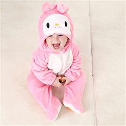 Spring Baby Cute Pink Miffy Flannel Romper N10391