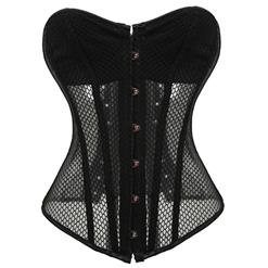 Gothic Punk Sexy Mesh Overbust Corset Bustier Body Shapewear for Hourglass Shape N10460