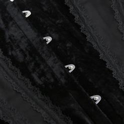 Sexy Black Ruffles Straps Busk Closure Bustier Corset N10462
