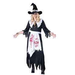 Sexy Halloween Costume, Hot Sale Witch Costume, Cheap Women's Bloodstained Salem Witch Costume, #N10508