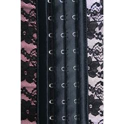9 Steels Fashion Pink Lace Waist Cincher Plus Size Bustier Corset N10519