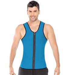 Neoprene Shirt with Zip Front, Men’s Support and Sweat Enhancing Shirt, Reversible Black and Green Shirt, Men's Neoprene Workout Training Vest, Sauna Vest, #N10646