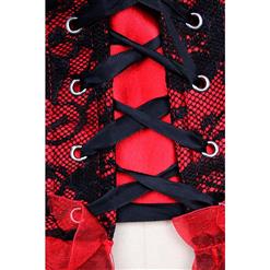 Fashion Sexy Red Artificial Silk Lace Ruffles Underbust Corset N10651