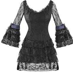 Sexy Elegant Black Lace Off-shoulder Dress N10892