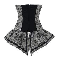 Palace Style Grey Brocade Jacquard Lace-up Corset with Skirt N10895