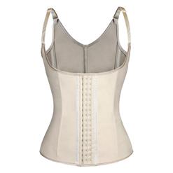 Sexy Apricot Latex Steel Bone Vest Underbust Corset with Little Defect N10901