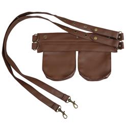 Steampunk Brown Faux Leather Corset Pouch Belt N10902