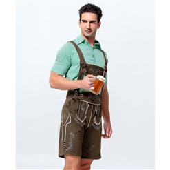 2pcs Men's Olive-drab Suspenders Bavarian Oktoberfest Lederhosen Costume N10924