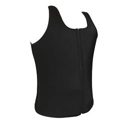 Men's Black Latex Sport Ultra Sweat Thermal Muscle Training Sauna Vest N10969