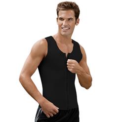 Men's Black Mirror Latex Sport Ultra Sweat Thermal Muscle Training Sauna Vest N10973