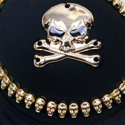 Sexy Gold Spike Big Skull Bones Club Party B Cups Bra Top N11012