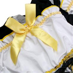 Deluxe Lovely Girl's Gold Black Off Shoulder Goldilocks Tiered Dress Adult Costume N11055