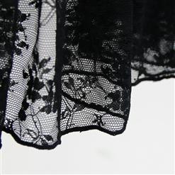 Steampunk Gothic Gypsy Hippie Clothing Vintage Black Lace Skirts N11116